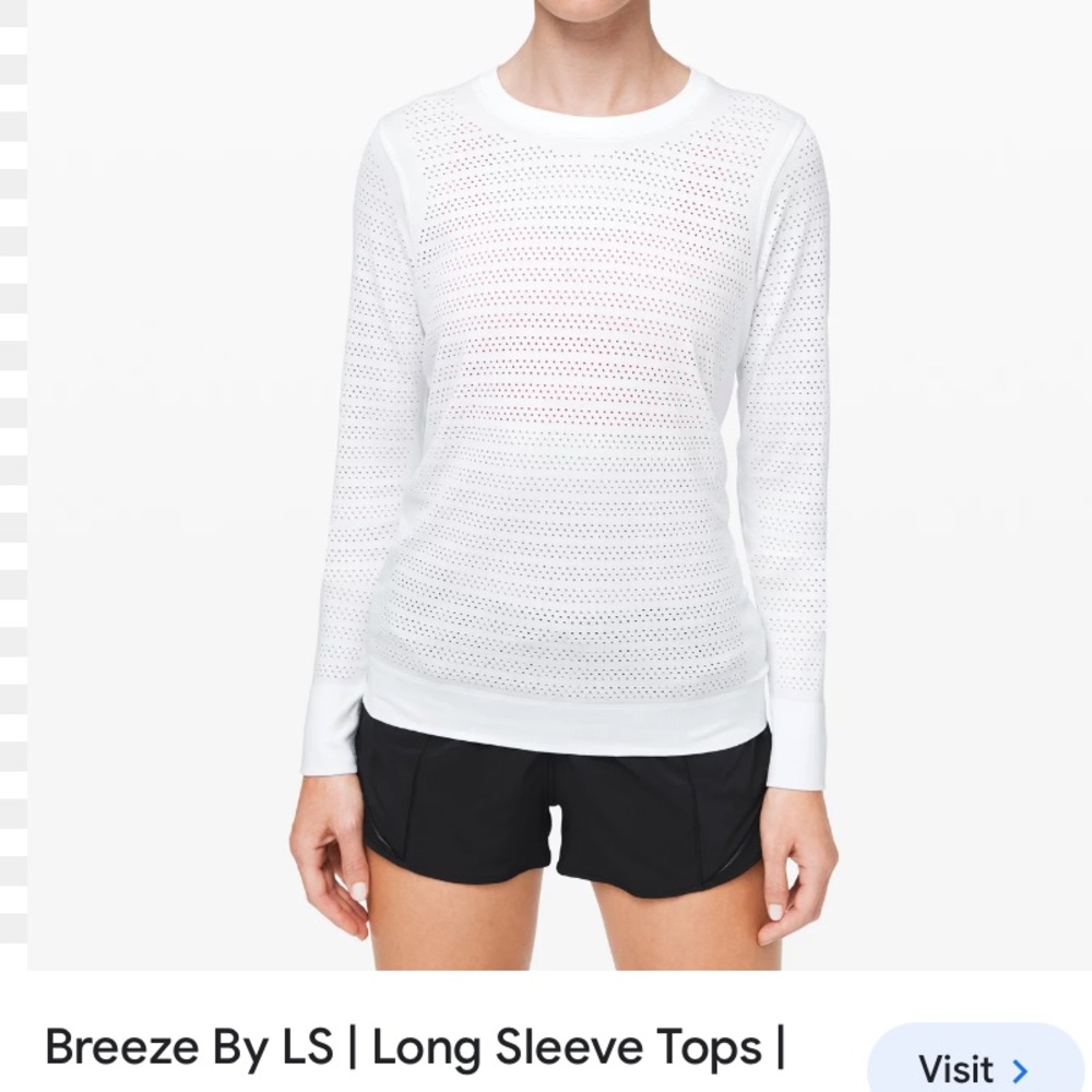 White lululemon Breeze By long sleeve